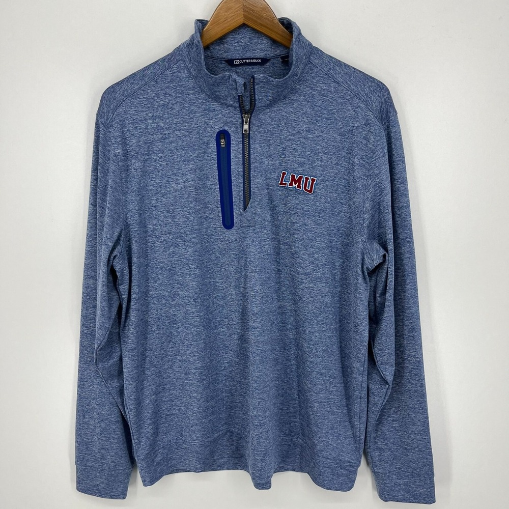 Cutter & Buck Mens Blue LMU Loyola Marymount University Half Zip Pullover Large
